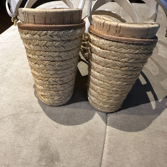 salvatore ferragamo white ladies espadrilles wedges 7.5 - Picture 4 of 8